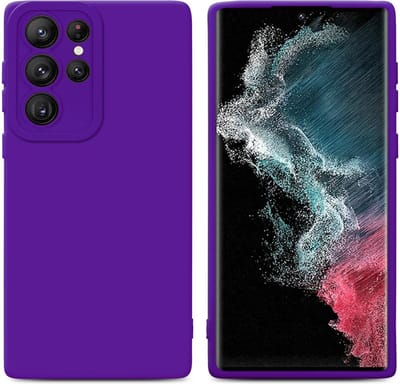 Cadorabo Hoesje geschikt voor Samsung Galaxy S22 ULTRA in FLUID DONKER PAARS - Beschermhoes gemaakt van flexibel TPU silicone Cover Fluid Case