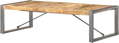 Salontafel - Bijzettafel bank - Woonkamer inrichten - Uniek mangohout - 140x70x40 cm - Grijs