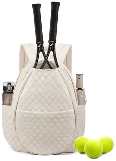 Rugzak - Tennis Schouder-Crossbodytas - Sporttas - Waterdichte rackettas - Geschikt voor augurken en badminton - gebroken wit