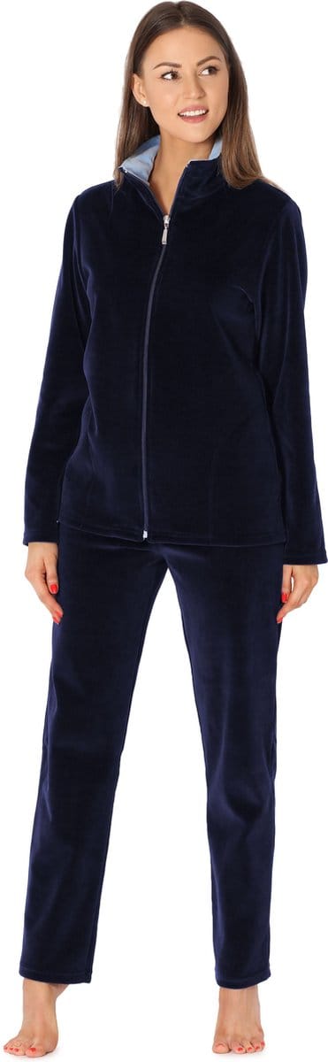 Merry Style – Dames Huispak – Vrijetijdspak – Velours – MS-MG-SUIT5-n – Marineblauw/Blauw – XXXXXXL