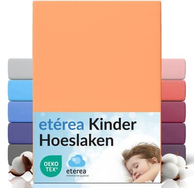 etérea Jersey Hoeslaken 80x160 - 80x180 cm Oekotex Made in Green - 100% katoen - Perzik
