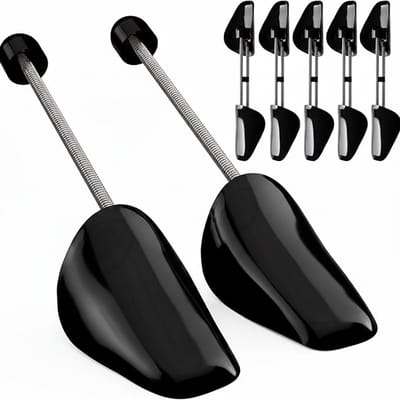 Famanu – Schoenspanners set - 5 paar - verstelbaar maat 38–44 - kunststof schoenvormers voor sneakers en loafers - zwart