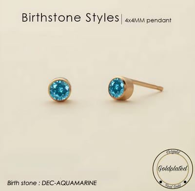 Borasi Birthstone Oorbellen December | Goldplated | Turquoise | Dames Sieraden |