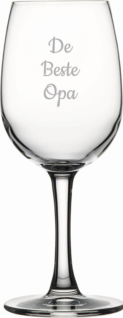 Gegraveerde witte wijnglas 26cl De Beste Opa