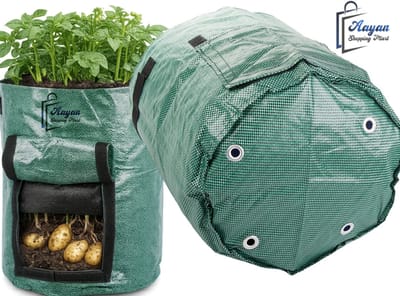 Kweekzak 43L voor Aardappelen en Groenten - Plantzak met Oogstvenster - Herbruikbare Tuinzak - Groeizak Balkon en Tuin - Groen - Kweekzakken - 89324