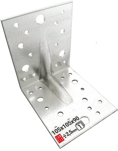 LUN FIX - Hoekverbinder - 105x105x90x2,5 mm - Verzinkt staal - constructiehoek