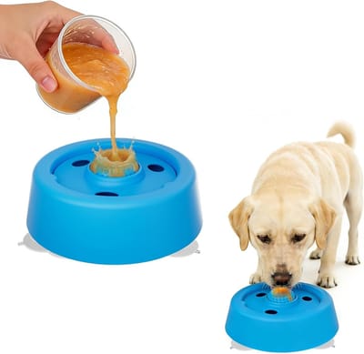 Zayin Lick Ball Bowl for Dogs, Dog Lick Bowl with Rolling Ball for Liquid Treats and Bone Broth, Interactive Dog Lick - ShopVlot