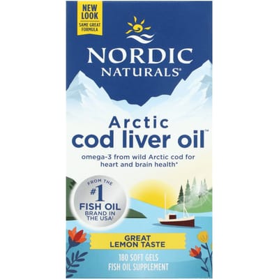 Nordic Naturals, Arctische Levertraan, Citroensmaak, 180 Softgels