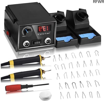 RFWR® Houtbrander - 60W LCD Brandschildermachine voor Hout, Leer en Pompoen - Inclusief 33 Draadpunten en 2 Pennen