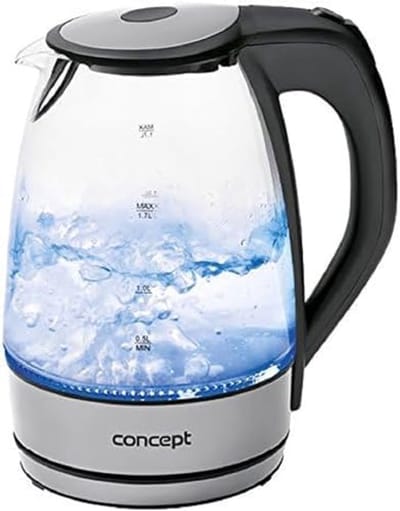 Glazen Waterkoker - Elektrische Ketel - Snel Water Koken - Met LED Verlichting - 17 Liter - Zilver