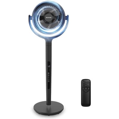 Auronic Statiefventilator - Staande Tafel en Vloerventilator - 12 Standen en Timer - Luchtkoeler - Stil - Met Afstandsbediening en Display - Fan - Zwart