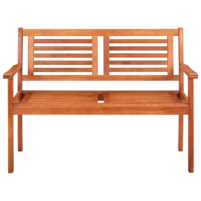 vidaXL - Tuinbank - 2-zits - met - kussen - 120 - cm - massief - eucalyptushout