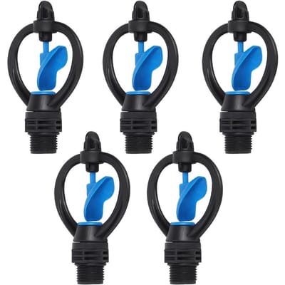 5 Stuks G1 2 Mannelijke Draad Tuin Gazon Water Sproeier Besproeiingsspuitkop Irrigatiegereedschap black