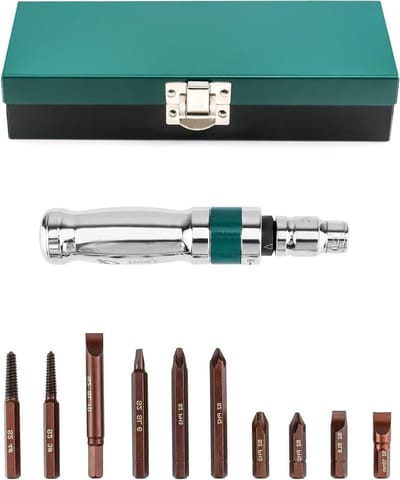 Complete Set van Impact Moersleutels met Schroevendraaier, Adapter en 12 Stuks Bits, 1/2" Professioneel Gereedschap voor Klusprojecten
