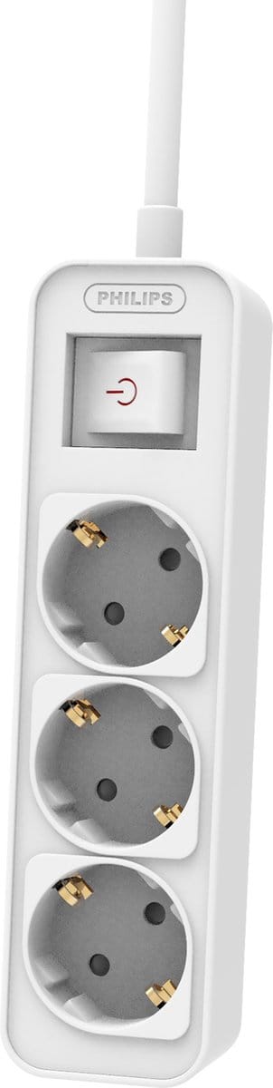 Philips tafelcontacdoos 3 voudig met schakelaar wit