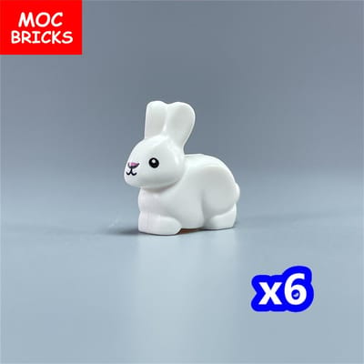 MOC Blokken Dier Konijn Konijnenhol 29685pb02 Boerderij Borstel Stad Bouwstenen Kindercadeau white