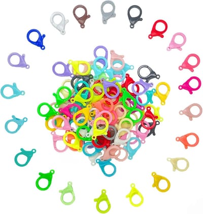 100x Kunststof Karabijnsluitingen 25mm - Diverse Kleuren Sluitingen voor Sieraden Maken en Knutselen