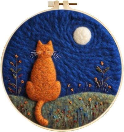 Naaigerei voor beginners: Naaldvilten set met dieren, sterrenhemel en accessoires voor wolkunst