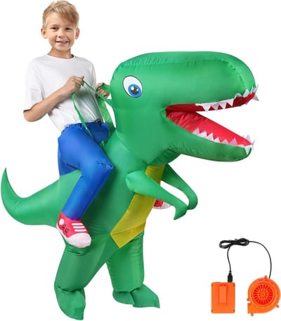 Luxe Opblaasbare T-Rex Dinosaur Kostuum voor Volwassenen en Kinderen, Grappige Halloween Outfit voor Cosplay en Feestjes