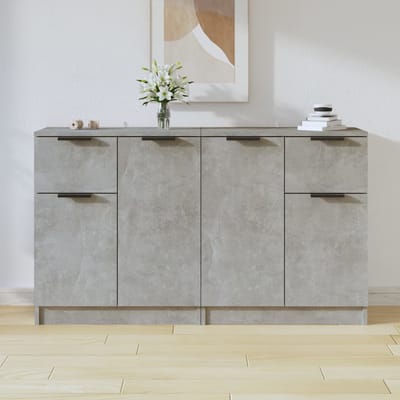 vidaXL - Dressoirs - 2 - st - 60x30x70 - cm - bewerkt - hout - betongrijs