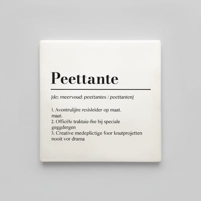 Peettante Definitie Tegel – Grappige Familie Tekst Wanddecoratie – Keramische Tegel 15 × 15 cm
