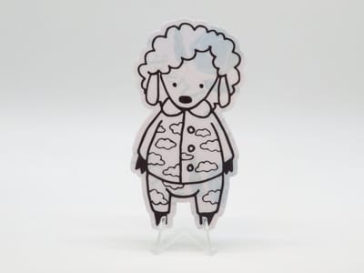 Schaap in Pyjama Sticker - Dieren in het Dagelijks Leven | Vera's Arts & Dice | Schattige Stickers - Handgemaakte Stickers - Journaling - Bullet Journal - Scrapbooking - Leuke Stickers - Laptop Sticker - Telefoon Sticker