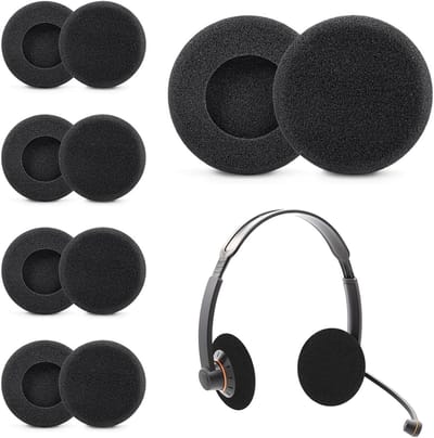 Set van 10 vervangende oorkussens voor hoofdtelefoons - Elastische, zwarte schuimrubberen oorkussens van 5 cm - Accessoires voor comfortabele audio-ervaring