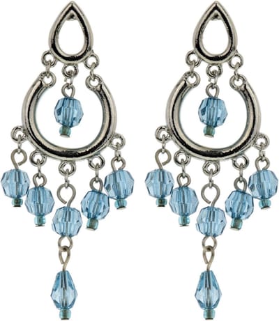 Behave - Oorhangers met blauwe kraaltjes - Moderne stijl - 6 cm