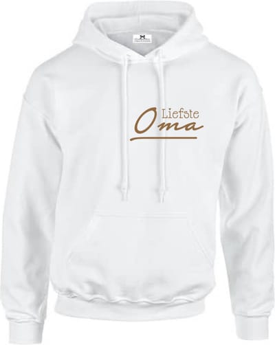 Hoodie Dames-Cadeau Oma-wit-Liefste Oma-Maat S