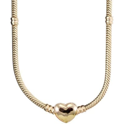 925 Sterling Zilver Sprankelende Kroon O Pave Hart Poetic Blooms Sluiting Slang Ketting Ketting Voor Populaire Kralen Charm Diy Sieraden 50cm beige