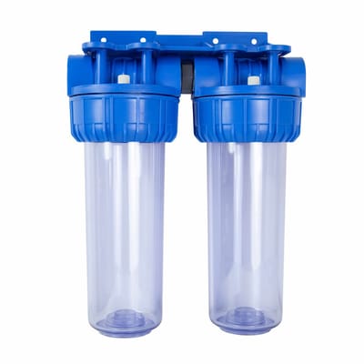 DUO Fijnfilter - 10" - incl. fijnfilter én Carbon - 1" aansluitingen - Regenwaterfilter