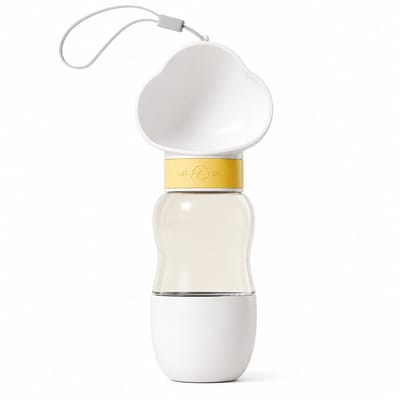 VHV - Honden Drinkfles - 350+200 ml Waterdispenser met Voerbak - Voor Uitjes
