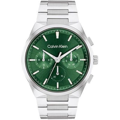 Calvin Klein Quartz Horloge Stalen Armband Groene Wijzerplaat Heren horloges 25200441 25200441 white