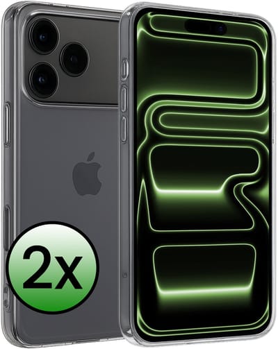 Hoesje 2 Stuks - Geschikt voor Apple iPhone 17 Pro Max / 18 Pro Max - Sterk & Shockproof - Case Siliconen - Back Cover - Telefoon Hoes - Transparant