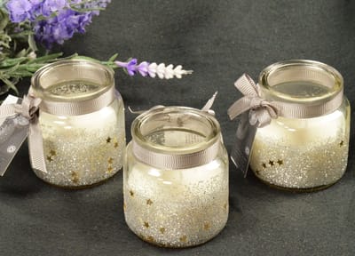 Candles by Milanne, Set van 3 feestkaarsen in Glas - Collectie 2023 - BEKIJK VIDEO