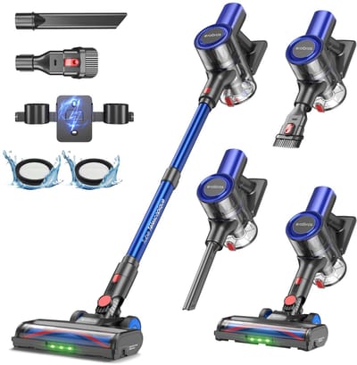Cellista Draadloze Steelstofzuiger - 450W Stofzuiger Zonder Zak - 55 KPA Krachtige Zuigkracht - HEPA Filter - LED Display - Tot 60 Minuten Accuduur - EU