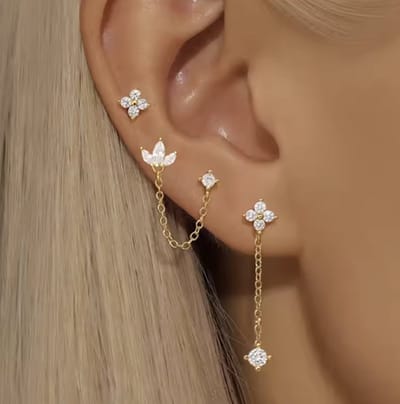 Gouden Oorbellen - 3 Stuks - Kleur: Goud - Hoge Kwaliteit - Luxe Oorbellen - RVS / Roestvrijstaal / Stainless Steel - Oorbellen Set - Inclusief Luxe Cadeau Verpakking - Oorhangers / Oorring / Oorsteker / Oorknop - Verkleurt Niet - Earrings