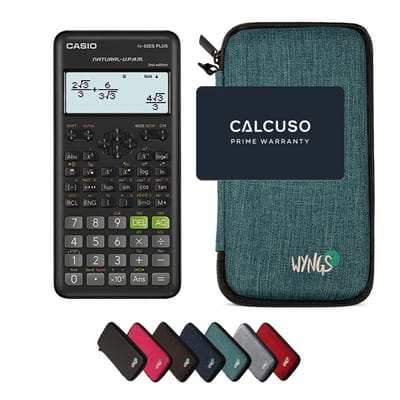Casio fx-82ES Plus 2nd edition incl. WYNGS Beschermhoes Turkoois - Wetenschappelijke Rekenmachine - Basis Pakket
