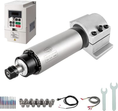 Luchtgekoelde CNC Spindelmotor Set 2,2 kW met 220V VFD, Klemhouder en Freesbits
