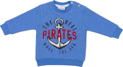 Frogs and Dogs - Pirate Sweater Real Pirates | Blauw - Katoen - Maat 50/56