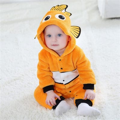 Body Bébé Anime Combinaison Poisson Vêtements Nouveau-né Garçon Fille Flanelle Pyjama Doux Combinaison Halloween Tenue Mignonne Bambin 3M(1-4 Months)