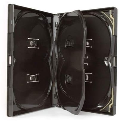 Dailygoods- DVD Case 6-Disc Zwart - 14 mm Rug - DVD Hoes - Media-opbergsysteem - Compact en Duurzaam - Geschikt voor Schijven van Elk Formaat - Cd Hoes