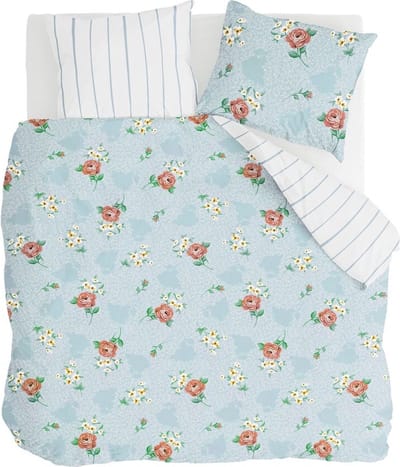 Walra Dekbedovertrek Red Roses - 200x220 - 100% Katoen (BCI) - Blauw