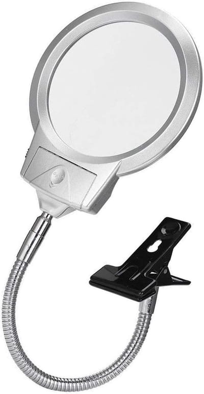 Vergrootglas met lamp - Leeslamp bureau - Gedetailleerd werk - Verstelbare zwanenhals - 3x 10x vergroting - Zilver