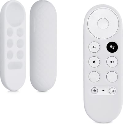 kwmobile hoes geschikt voor Google Chromecast 2020 4K / Chromecast 2022 HD - Siliconen anti-slip hoes voor afstandsbediening in wit