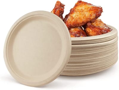60 Composteerbare Kartonnen Borden (22,8 cm) - Sterk en Duurzaam Wegwerpservies voor Feestjes