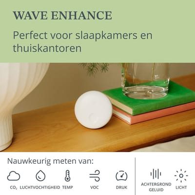 RFWR® Binnenluchtkwaliteitsmonitor voor CO2, VOC, vochtigheid, temperatuur, druk, geluid en licht - Verbetert slaapomstandigheden en concentratie in thuiskantoren