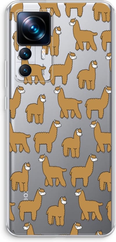 Case Company® - Hoesje geschikt voor Xiaomi 12T Pro hoesje - Alpacas - Soft Cover Telefoonhoesje - Bescherming aan alle Kanten en Schermrand