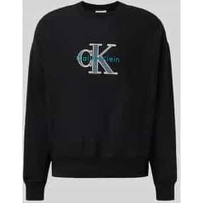 Oversized fit sweatshirt met logostitching, model 'Premium'