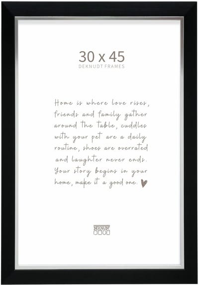 Deknudt Frames fotolijst S45VH2 - zwart met zilverbies - foto 30x45 cm